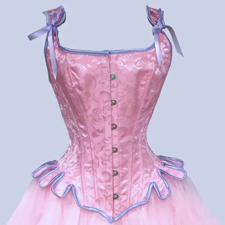 Victorian Retro Steampunk Corset Pink