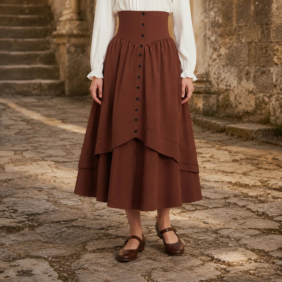 Victorian Steampunk Buttoned Skirt