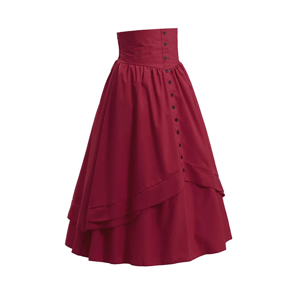 Victorian Steampunk Buttoned Skirt bold
