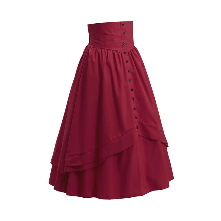 Victorian Steampunk Buttoned Skirt bold