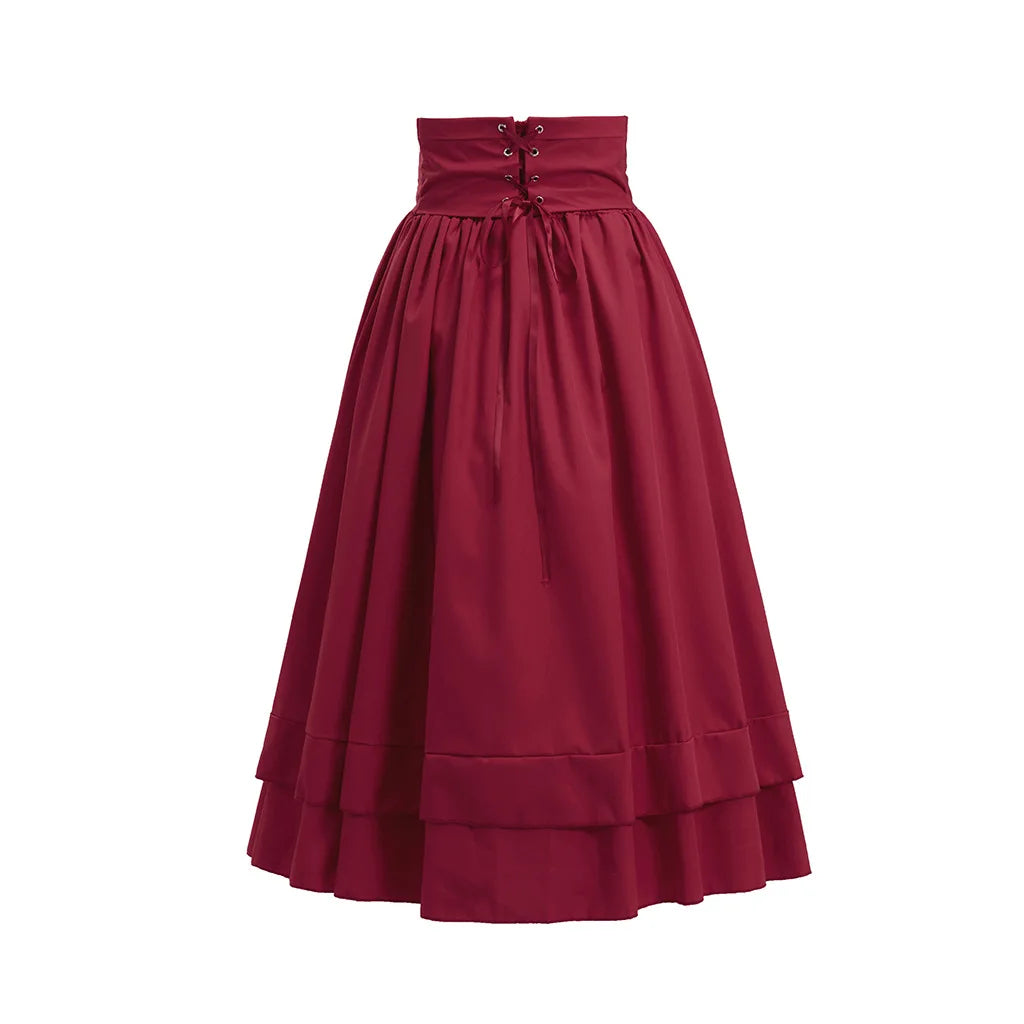 Victorian Steampunk Buttoned Skirt dramatic