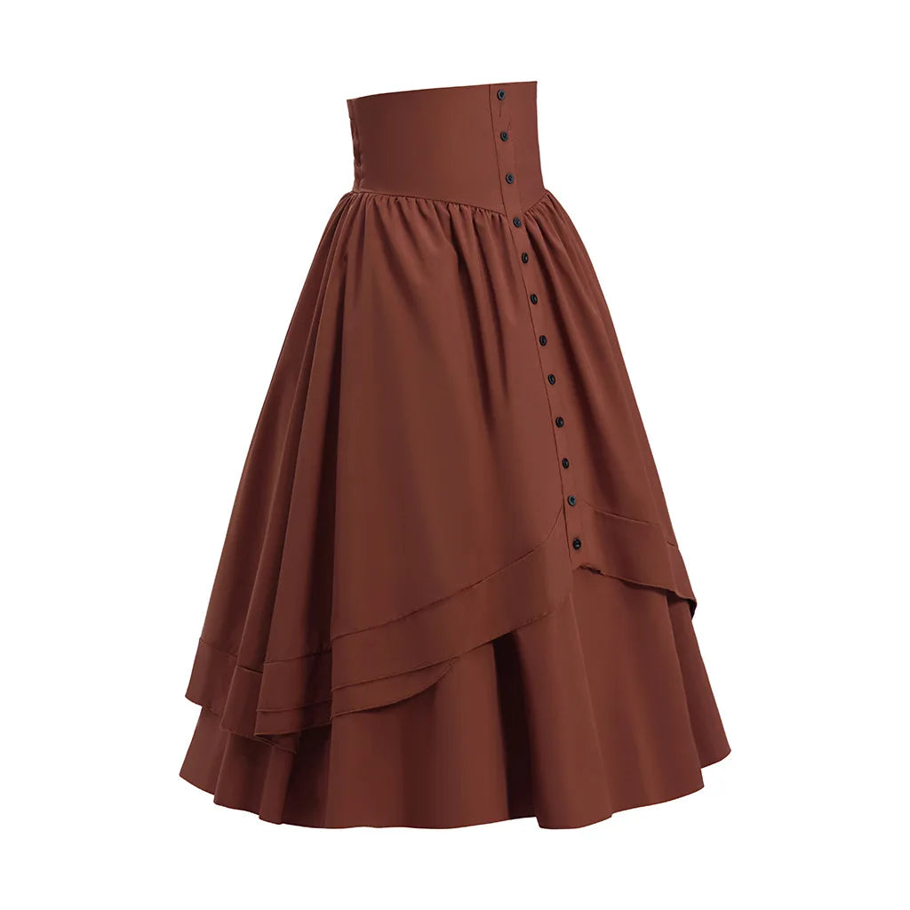 Victorian Steampunk Buttoned Skirt elegant