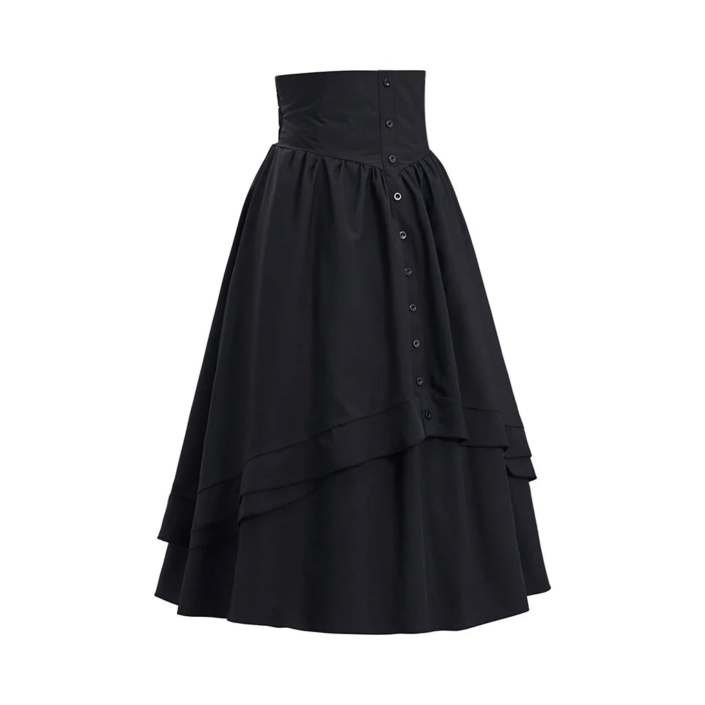 Victorian Steampunk Buttoned Skirt stylish