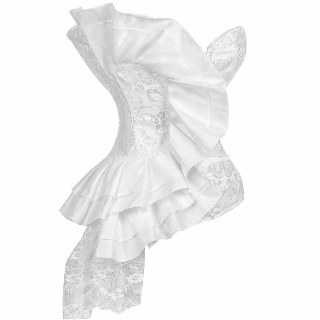 Victorian Steampunk Corset with Ruffles Design