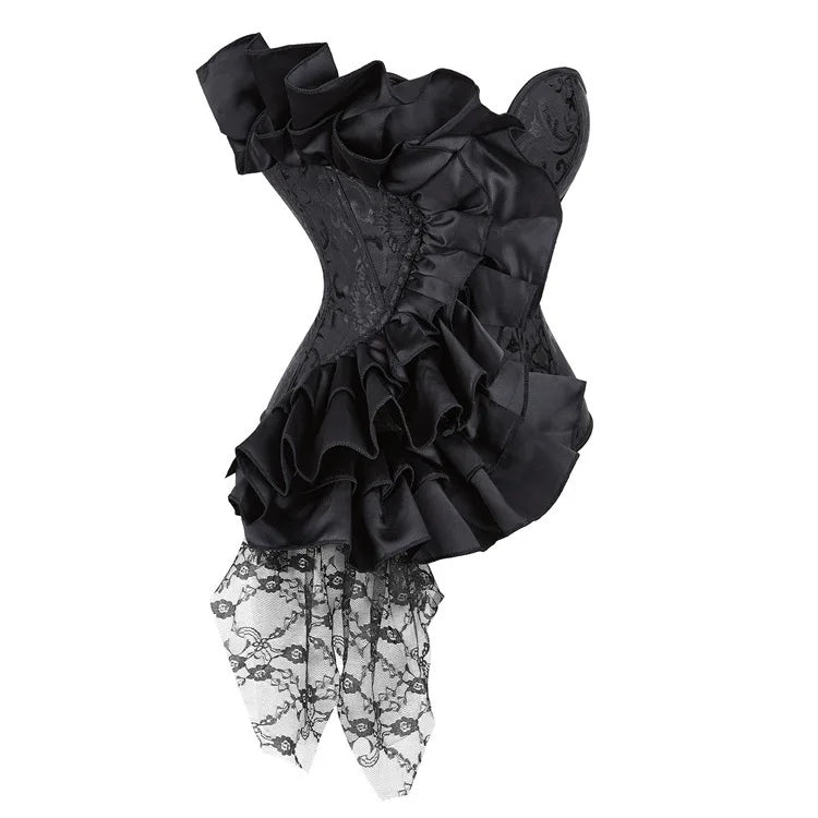 Victorian Steampunk Corset with Ruffles Stylish