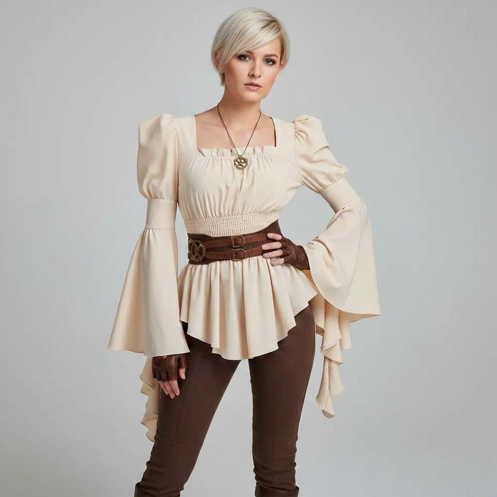 Victorian Steampunk Shirt With Flared Sleeves