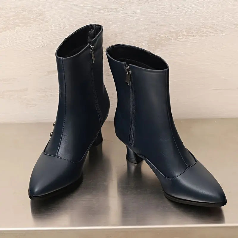 Victorian Style Boots Leather Blue