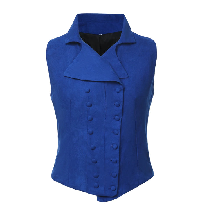 Victorian Vest Renaissance Medieval V-neck Blue
