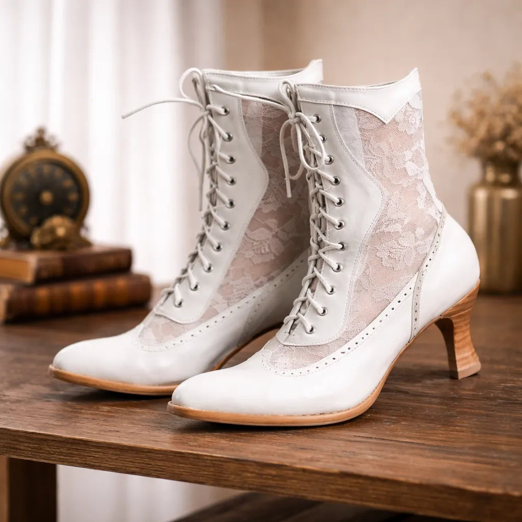 Victorian White Boots