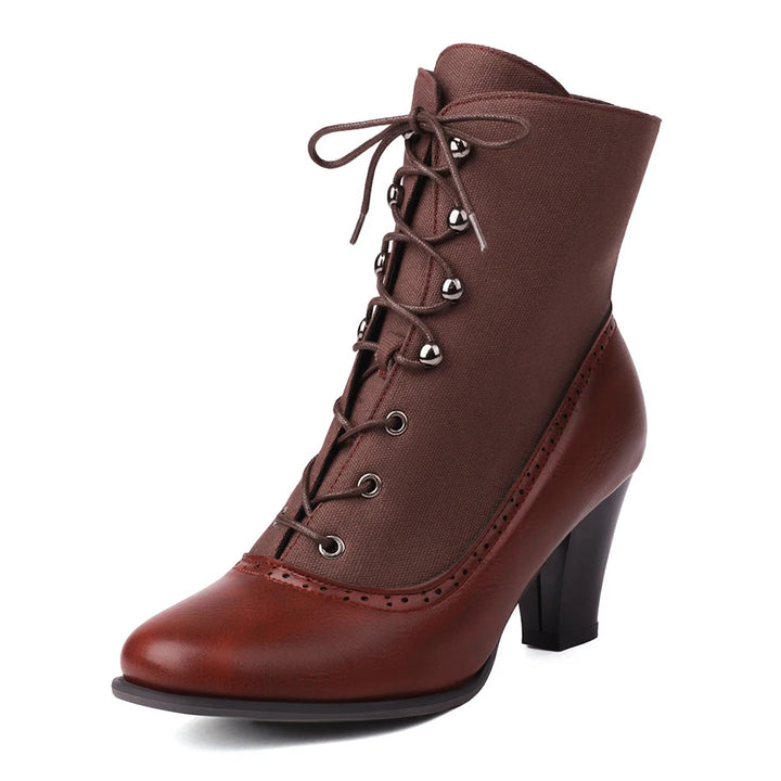 Victorian round-toe steampunk boots classic design