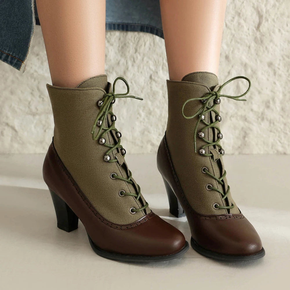 Victorian round-toe steampunk boots gothic aesthetic