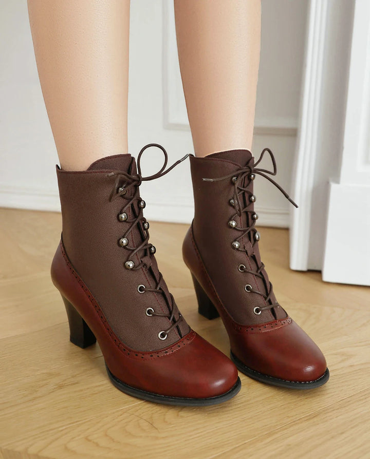 Victorian round-toe steampunk boots sturdy build