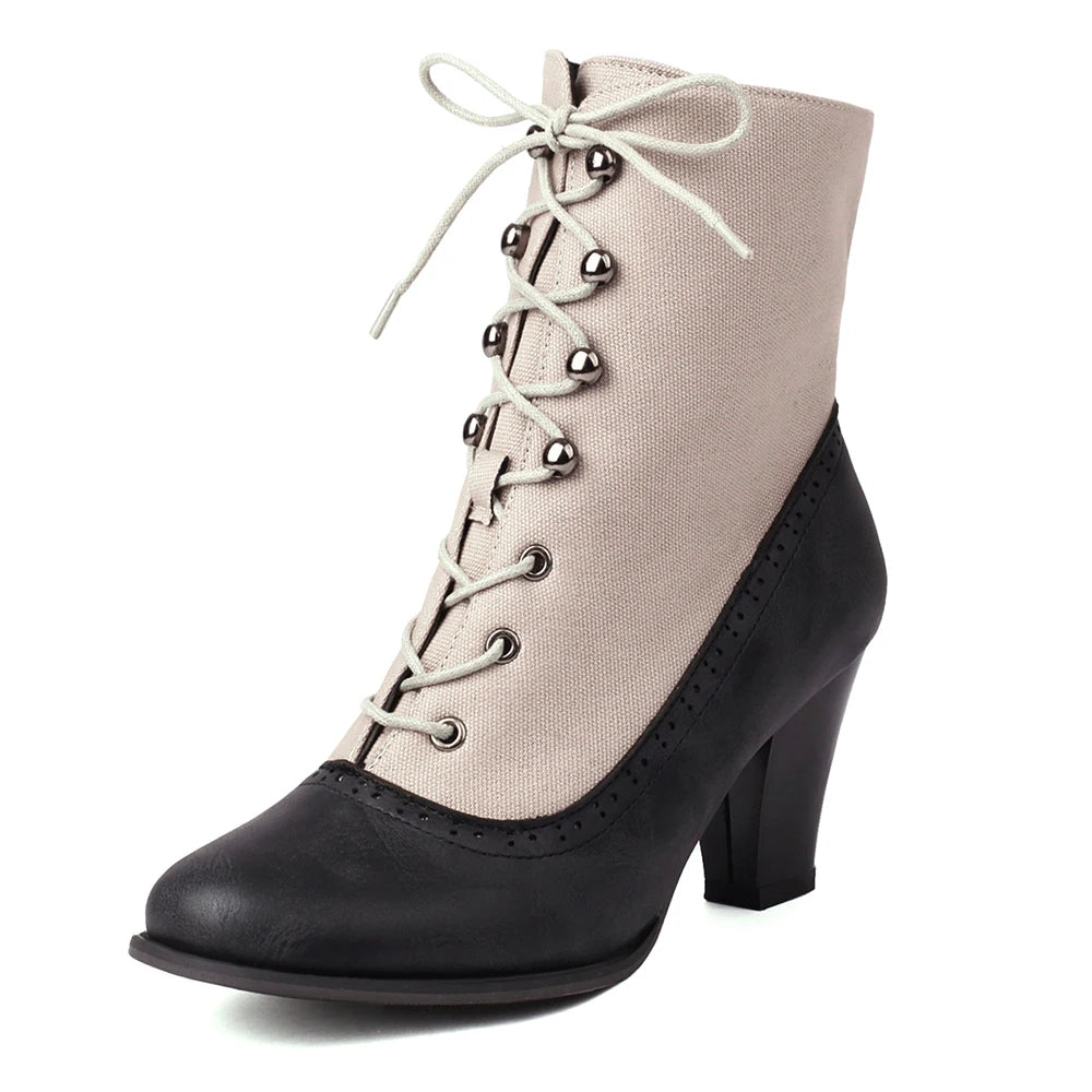 Victorian round-toe steampunk boots – vintage style