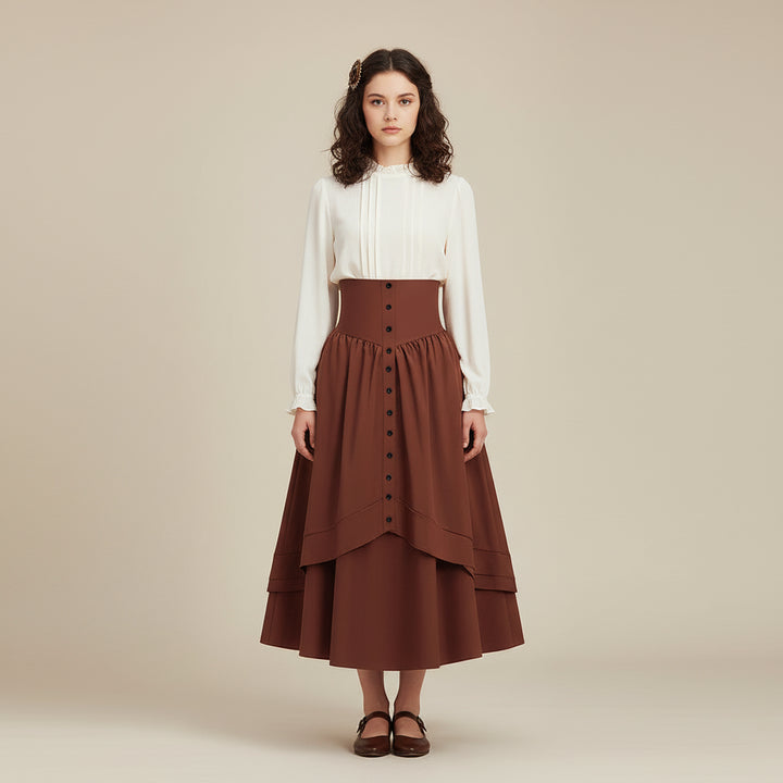 Victorian steampunk buttoned skirt