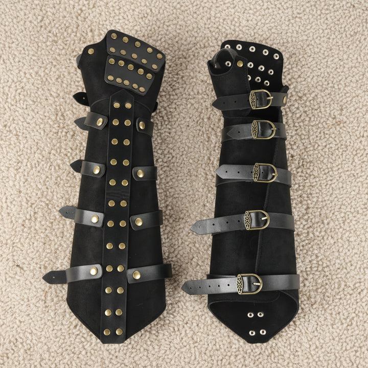 Viking Leather Rivet Arm Guards Steampunk