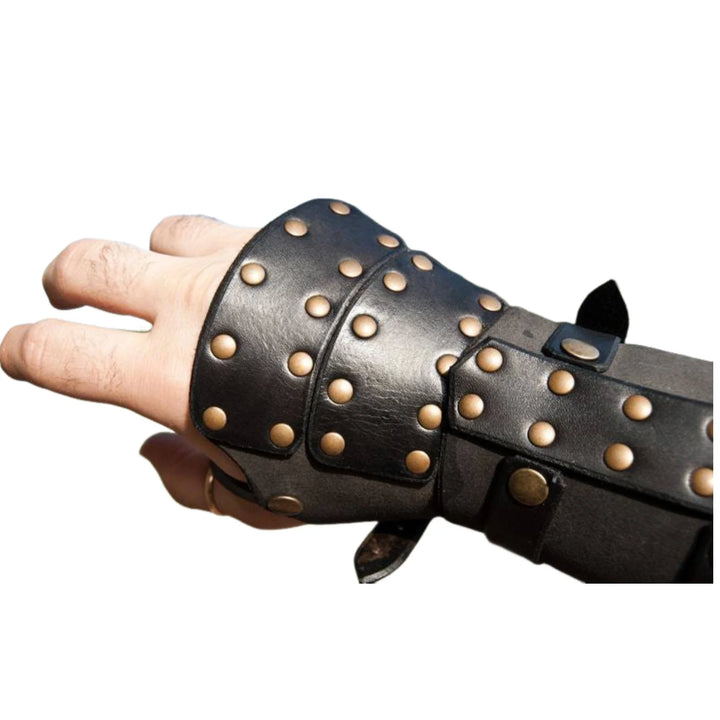 Viking Leather Rivet Arm Guards Steampunk leather