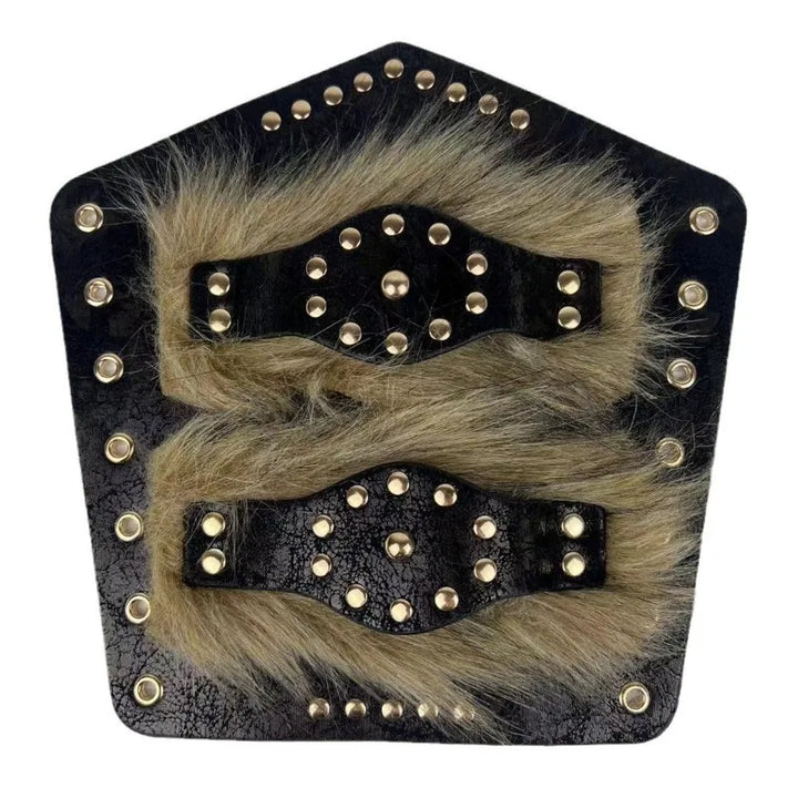Viking Steampunk Bracelet With Faux Fur elegant