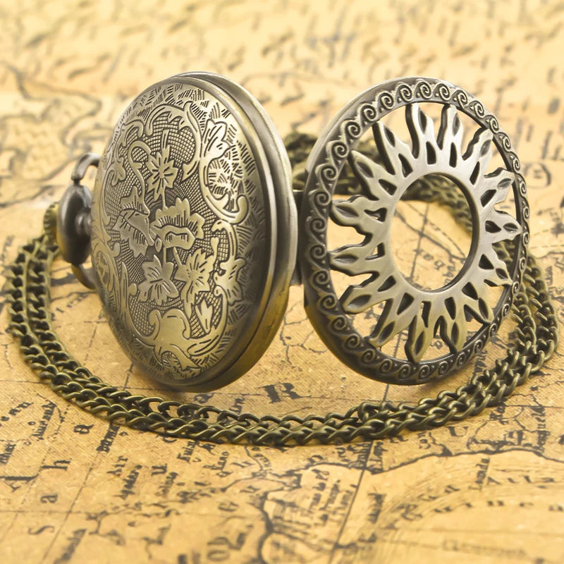 Vintage Bronze Steampunk Pocket Watch Design mechanical