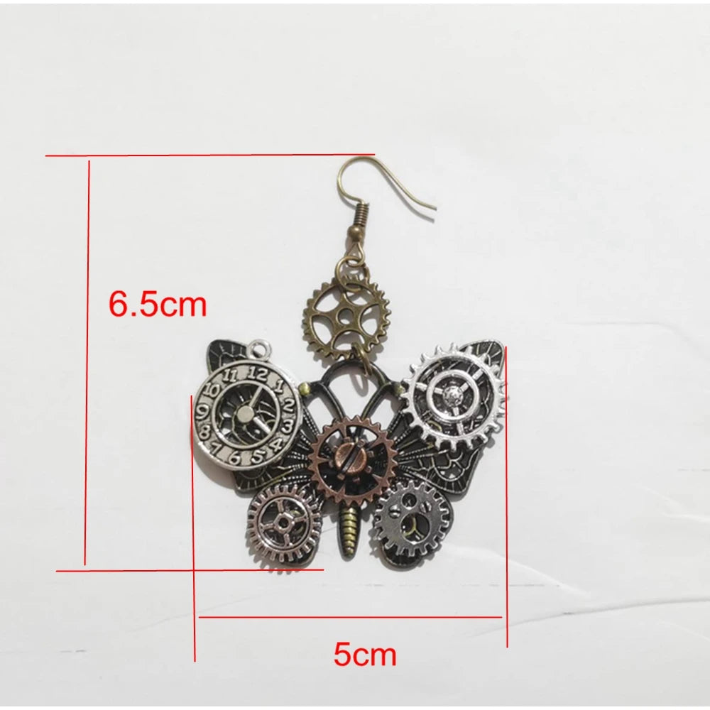 Vintage Butterfly Steampunk Earrings Design