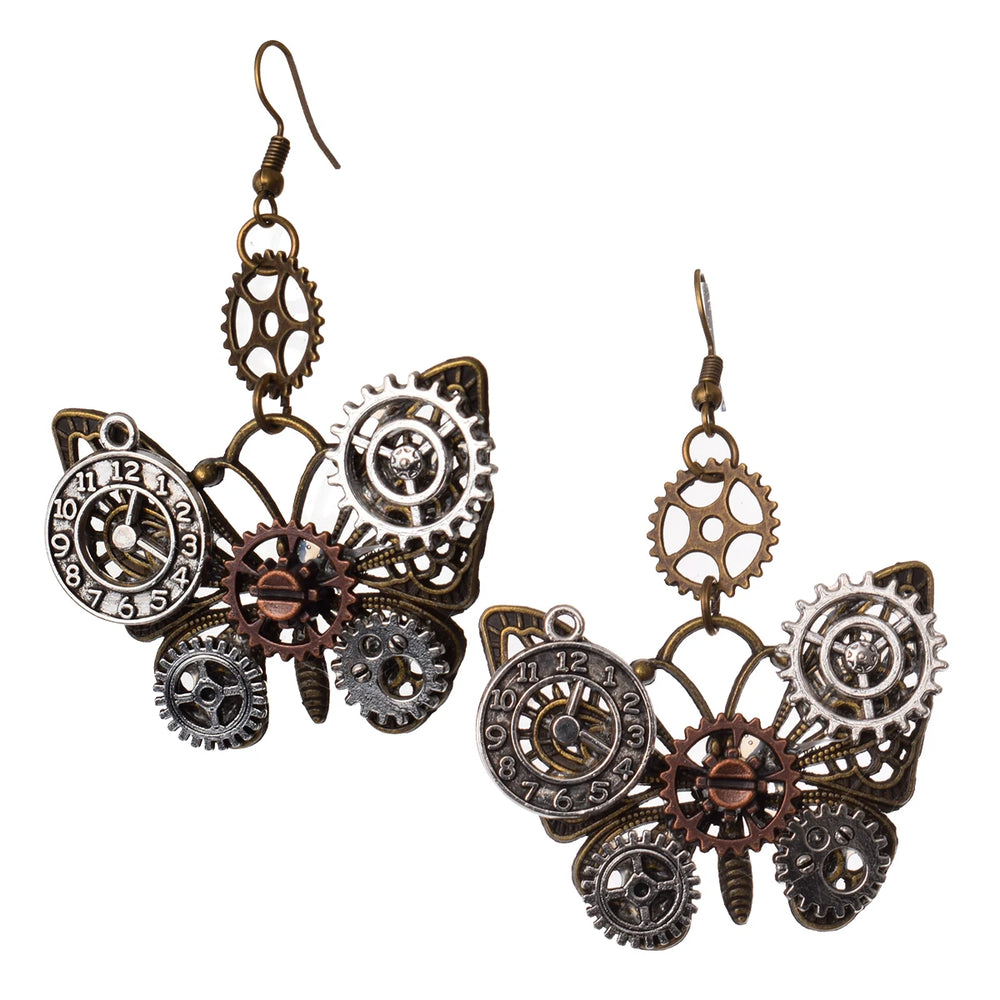 Vintage Butterfly Steampunk Earrings Stylish