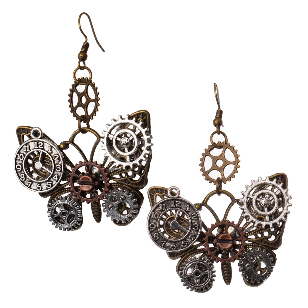 Vintage Butterfly Steampunk Earrings Stylish