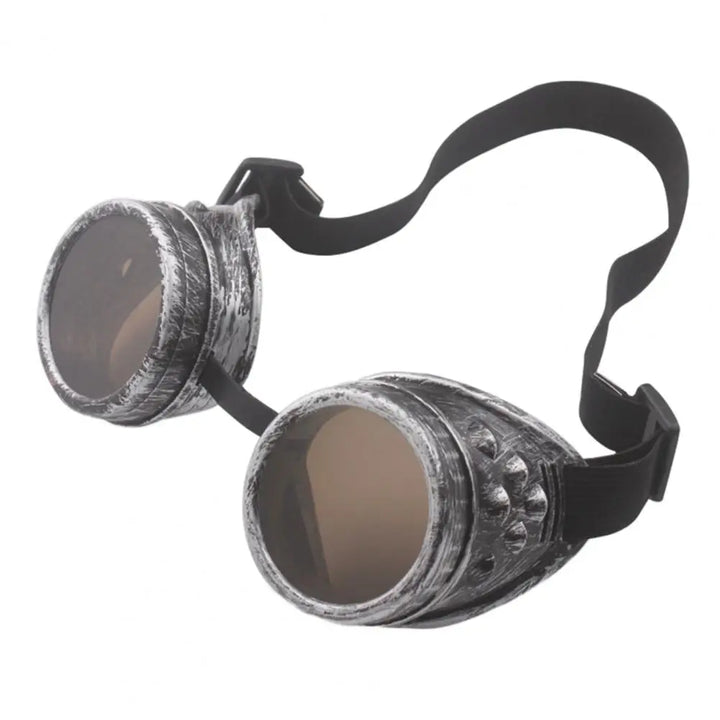 Vintage Effect Steampunk Goggles Silver