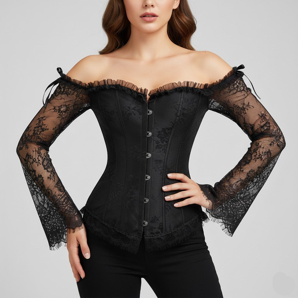 Vintage Gothic Steampunk Lace Corset refined