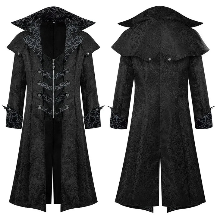 Vintage Medieval Steampunk Costume for Men Black