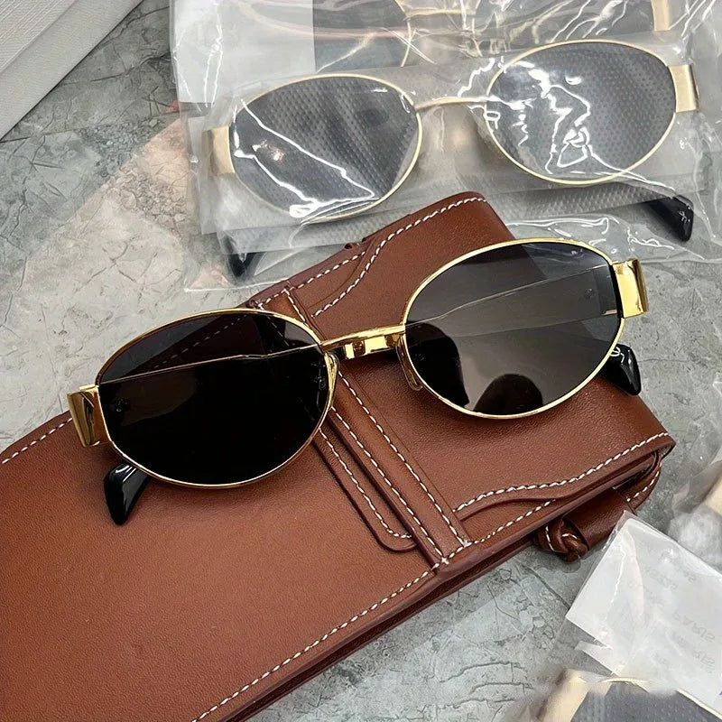 Vintage Oval Steampunk Sunglasses