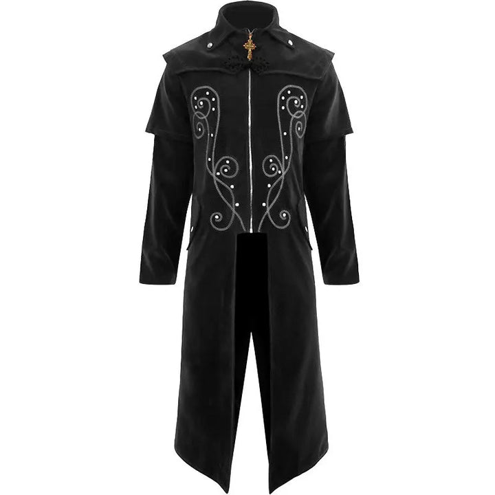 Vintage Pirate Steampunk Coat Black