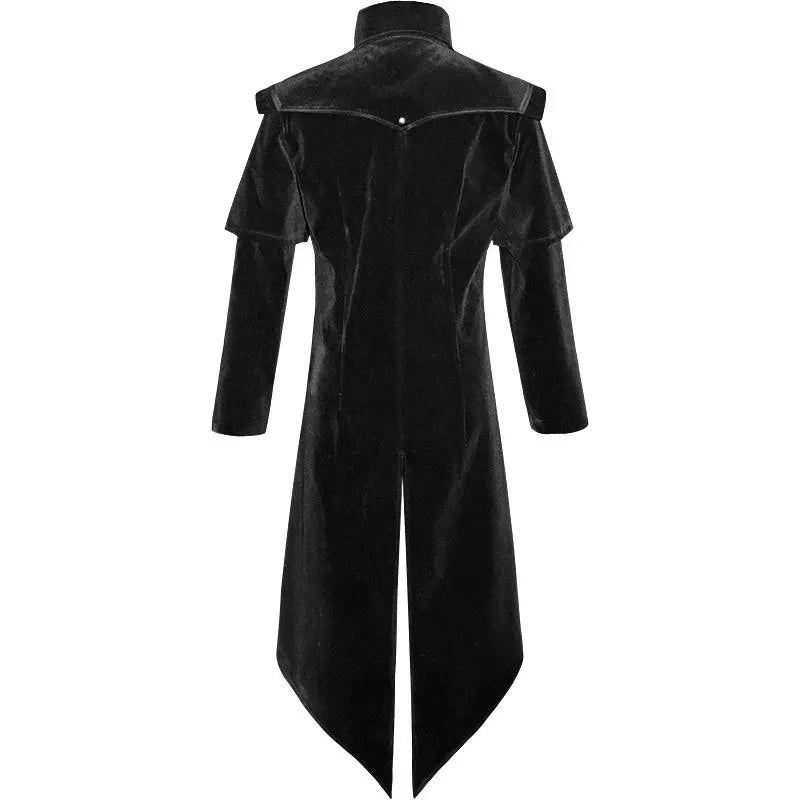 Vintage Pirate Steampunk Coat Black Back