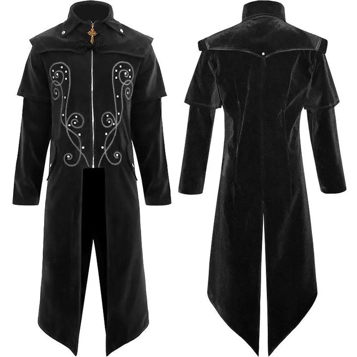 Vintage Pirate Steampunk Coat Black Design