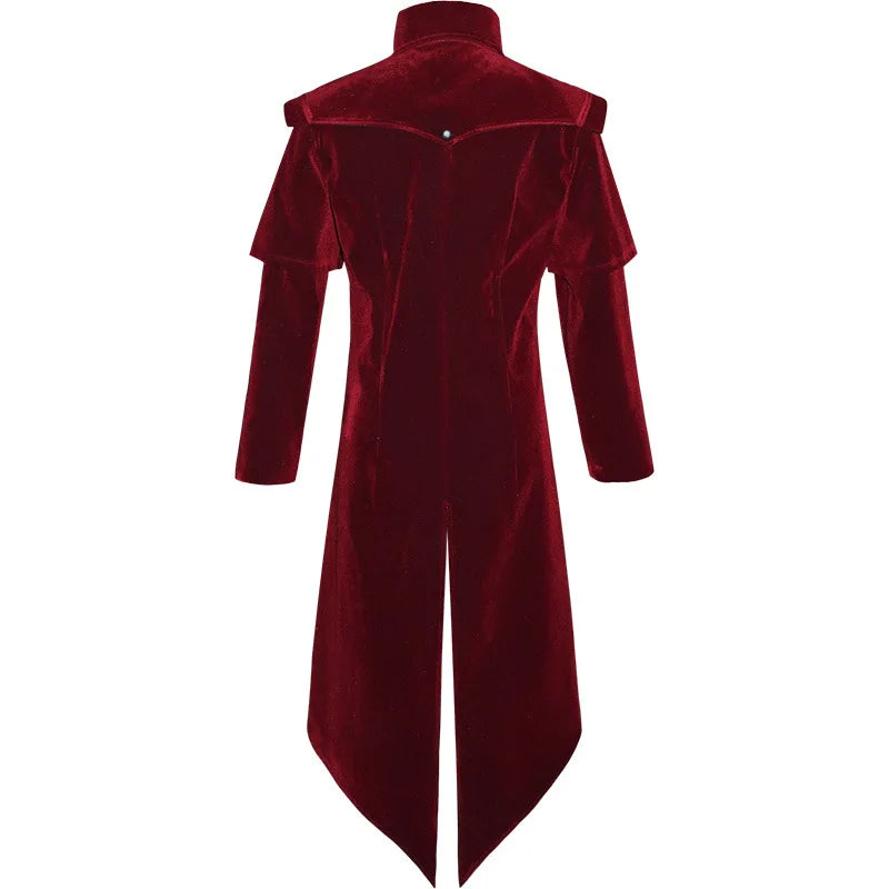 Vintage Pirate Steampunk Coat Red Back