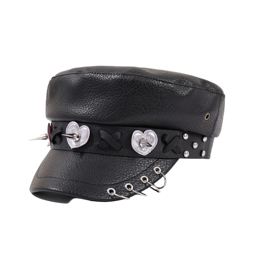 Vintage Steampunk Beret Hat With Buckles