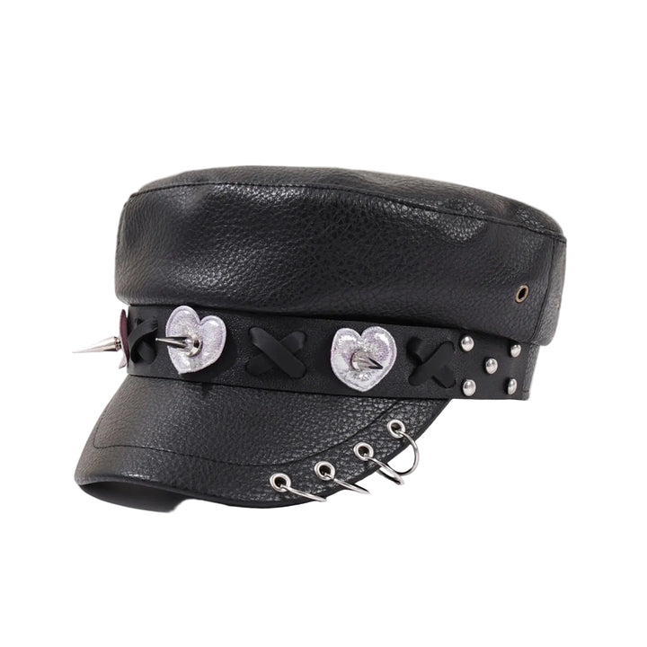 Vintage Steampunk Beret Hat With Buckles