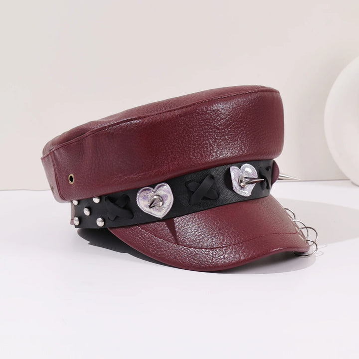 Vintage Steampunk Beret Hat With Buckles – classic style