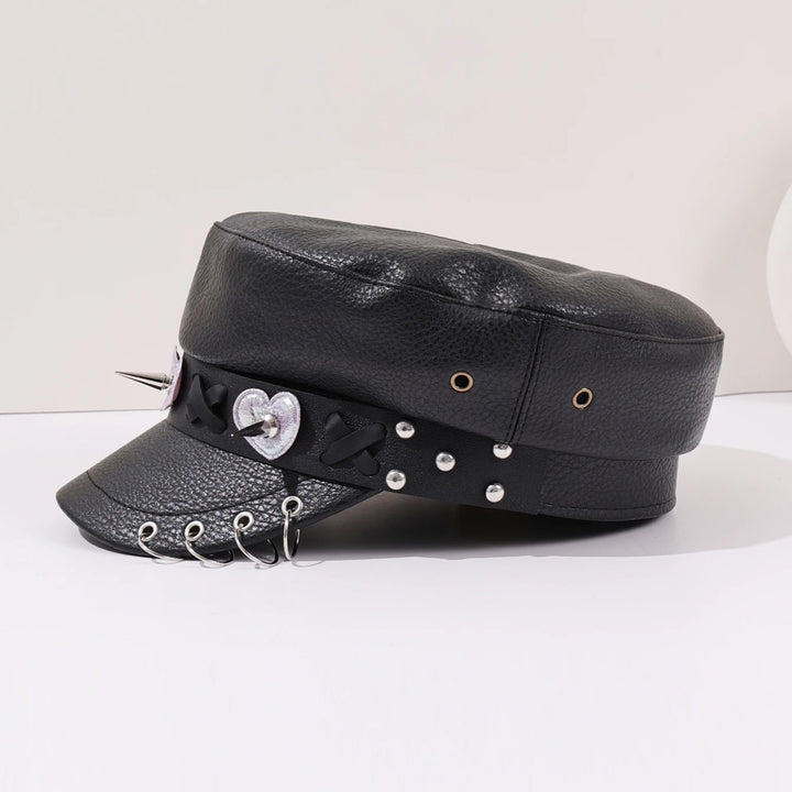 Vintage Steampunk Beret Hat With Buckles – gothic elegance