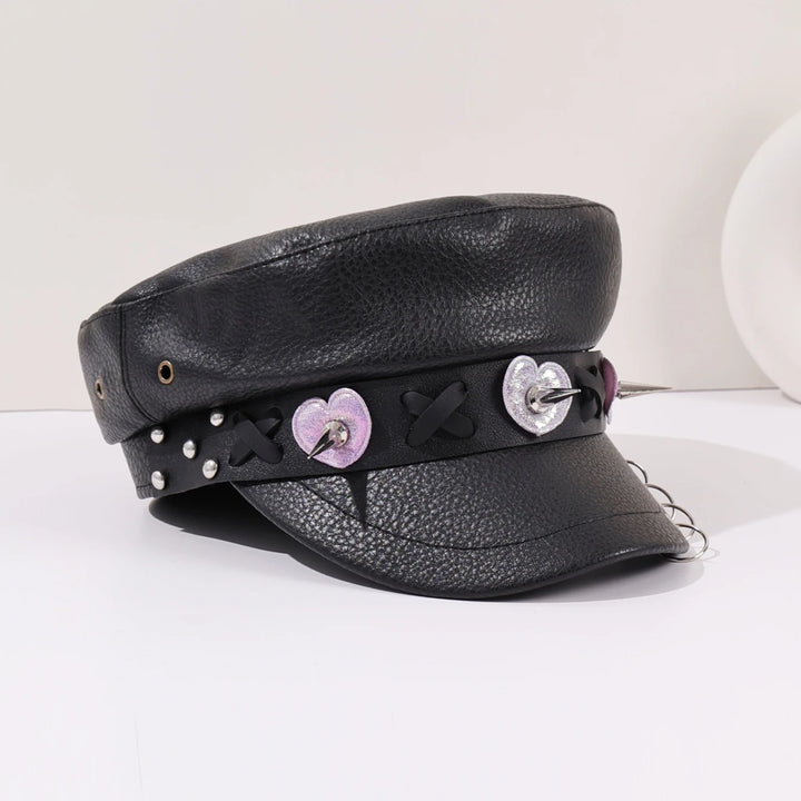 Vintage Steampunk Beret Hat With Buckles – vintage look