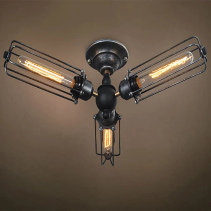 Vintage Steampunk Ceiling Lamp 3 Lights