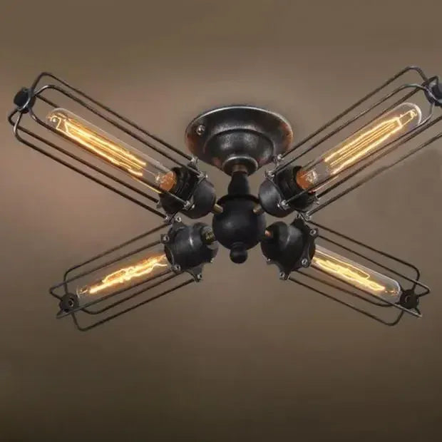 Vintage Steampunk Ceiling Lamp 4 Lights