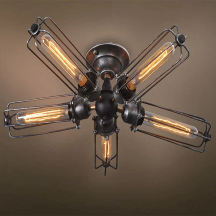 Vintage Steampunk Ceiling Lamp 5 Lights