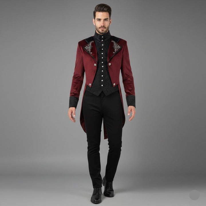 Vintage Steampunk Coat With a Stand-up Collar