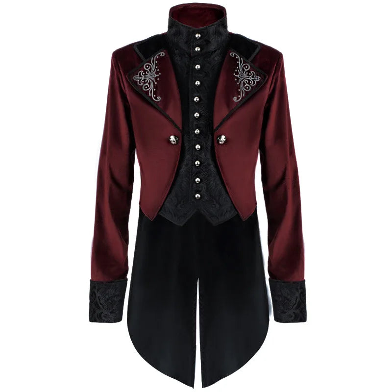 Vintage Steampunk Coat With a Stand-up Collar elegant
