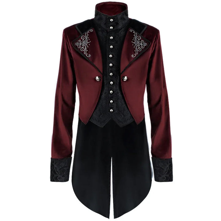 Vintage Steampunk Coat With a Stand-up Collar elegant