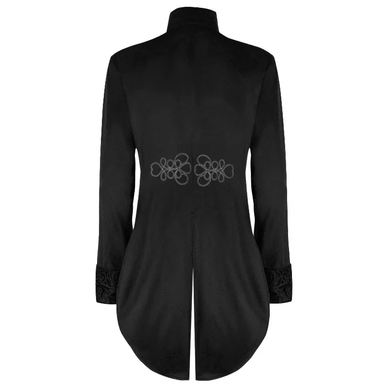 Vintage Steampunk Coat With a Stand-up Collar refined