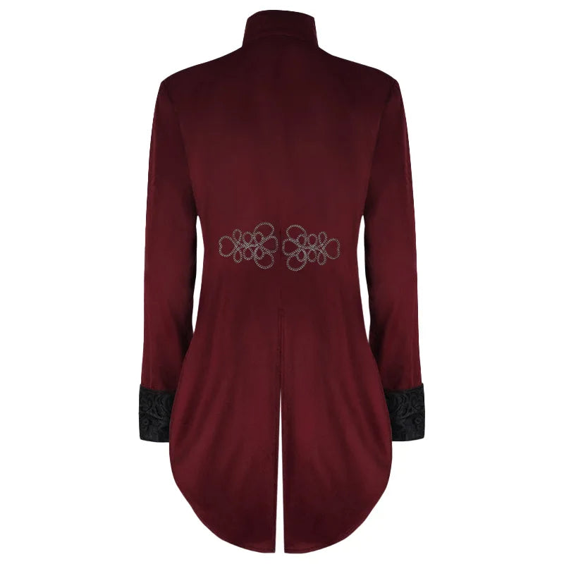 Vintage Steampunk Coat With a Stand-up Collar stylish