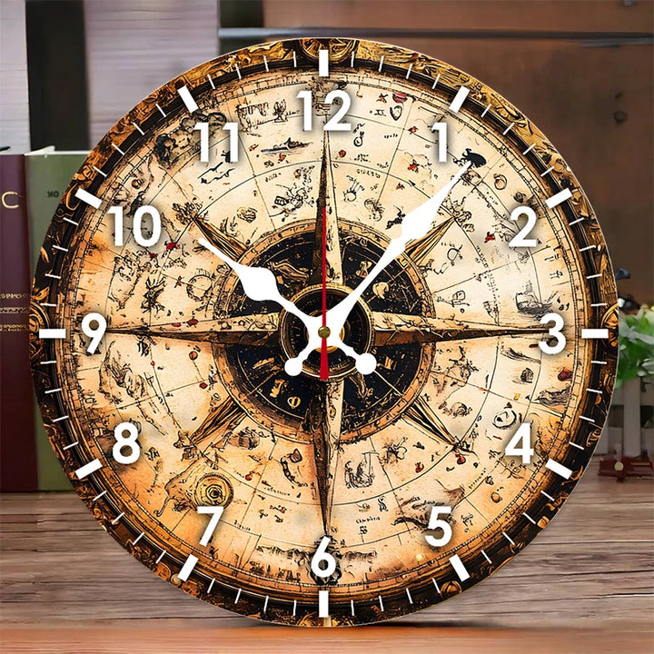 Vintage Steampunk Compass Clock Design