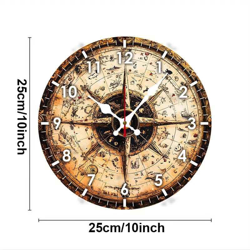 Vintage Steampunk Compass Clock Measurement