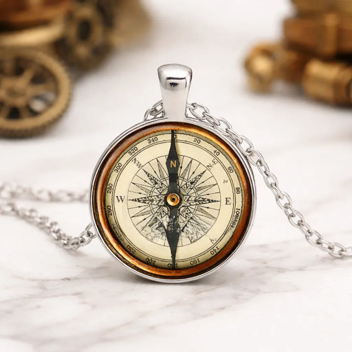 Vintage Steampunk Compass Pendant