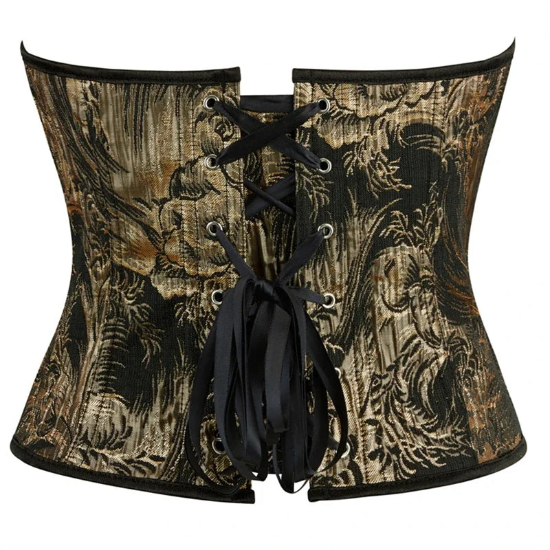 Vintage Steampunk Corset Design Brown Back
